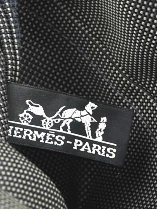 Auth HERMES Herline Ado PM Backpack Dark Gray Canvas/Silvertone - e61093g main image 4